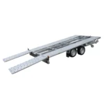 PORTE VOITURE 43720 roues dessous 400×215 PTC : 2700 kg CU 2065 KG AVEC RAMPES 53X140 AVEC TREUIL+2 CALES