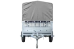 Grande remorque 230×125 avec bâche haute grise, ridelles grillagées et roue jockey – Garden Trailer 230 KIPP – Image 6