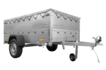 Grande remorque 230×125 avec bâche plate grise, rehausses de ridelles et roue jockey – Garden Trailer 230 KIPP – Image 6
