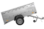 Grande remorque 230×125 avec bâche plate grise, tiges de support bâche, rehausses de ridelles et roue jockey – Garden Trailer 230 KIPP – Image 4
