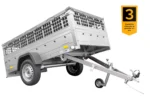 Grande remorque 230×125 avec bâche plate, ridelles grillagées, roue jockey et tiges de support bâche – Garden Trailer 230 KIPP – Image 3