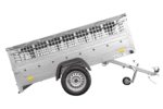 Grande remorque 230×125 avec bâche plate, ridelles grillagées, roue jockey et tiges de support bâche – Garden Trailer 230 KIPP – Image 4