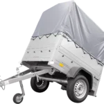 Haute remorque avec bâche 150×106 [bâche grise, arceau, rehausses de ridelles et roue jockey] Garden Trailer 150 KIPP
