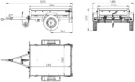 Petite remorque à vendre – Garden Trailer 150 KIPP [avec bâche plate grise, roue jockey] – Image 2