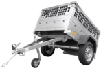 Petite remorque à vendre – Garden Trailer 150 KIPP [avec bâche plate grise, roue jockey]