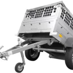 Petite remorque à vendre – Garden Trailer 150 KIPP [avec bâche plate grise, roue jockey]