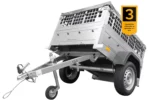 Petite remorque à vendre – Garden Trailer 150 KIPP [avec bâche plate grise, roue jockey] – Image 3