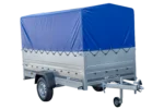 REMORQUE 264 KIPP AVEC ROUE JOCKEY, CÔTÉS RIDELLES SUPPLÉMENTAIRES, CHÂSSIS H-800 ET BACHE BLEUE
