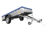 REMORQUE DE JARDIN 264 KIPP AVEC ROUE JOINTE, CHÂSSIS H-0 ET BÂCHE BLEUE