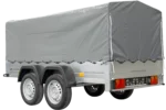 REMORQUE DOUBLE ESSIEUX UNITRAILER 264/2 KIPP AVEC ROUE JOCKEY, ARCEAU ET bâche GRISE – Image 6