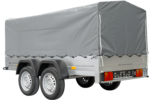 Remorque double essieux UNITRAILER 264/2 KIPP avec bâche grise et roue jockey – Image 6