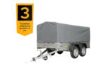 REMORQUE DOUBLE ESSIEUX UNITRAILER 264/2 KIPP AVEC ROUE JOCKEY, ARCEAU ET bâche GRISE – Image 3