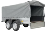 REMORQUE DOUBLE ESSIEUX UNITRAILER 264/2 KIPP AVEC ROUE JOCKEY, ARCEAU ET bâche GRISE – Image 7