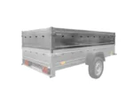 Remorque voiture 2 essieux UNITRAILER GARDEN TRAILER 264/2 KIPP avec roue jockey, côtés ridelles supplémentaires, châssis h-800 et bâche grise – Image 7