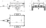 Remorque 1 essieu 150×106 150 KIPP – Bâche, arceau et roue jockey, PTAC 500 kg – Image 3