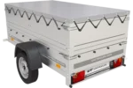 Remorque Garden Trailer 200 Kipp avec roue jockey, rehausses, châssis H-0 et bâche grise – Image 7