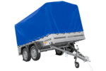 Remorque double essieux UNITRAILER 264/2 KIPP, bâche bleue