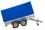 Remorque à deux essieux 264×150 UNITRAILER GARDEN 265/2 KIPP avec châssis H-1100 et bâche bleue – Image 3