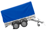 Remorque double essieux UNITRAILER 264/2 KIPP, bâche bleue – Image 3
