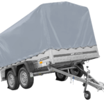 Remorque double essieux 264×150 UNITRAILER GARDEN 265/2 KIPP avec châssis H-1100 et bâche grise