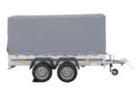 Remorque à deux essieux 264×150 UNITRAILER GARDEN 265/2 KIPP avec châssis H-1100 et bâche grise – Image 7