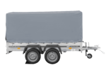 Remorque double essieux 264×150 UNITRAILER GARDEN 265/2 KIPP avec châssis H-1100 et bâche grise – Image 7