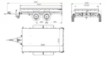 Remorque à deux essieux 264×150 UNITRAILER GARDEN 265/2 KIPP avec châssis H-800 et bâche bleue – Image 2