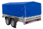 Remorque à deux essieux 264×150 UNITRAILER GARDEN 265/2 KIPP avec châssis H-800 et bâche bleue – Image 3
