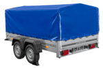 Remorque double essieux 264×150 UNITRAILER GARDEN 265/2 KIPP avec bâche bleue – Image 3