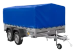 Remorque à deux essieux 264×150 UNITRAILER GARDEN 265/2 KIPP avec châssis H-800 et bâche bleue – Image 7