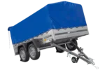 Remorque à deux essieux 264×150 UNITRAILER GARDEN 265/2 KIPP avec châssis H-800 et bâche bleue