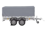 Remorque à deux essieux 264×150 UNITRAILER GARDEN 265/2 KIPP avec châssis H-800 et bâche grise – Image 3