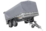 Remorque à deux essieux 264×150 UNITRAILER GARDEN 265/2 KIPP avec châssis H-800 et bâche grise
