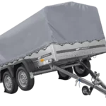 Remorque à deux essieux 264×150 UNITRAILER GARDEN 265/2 KIPP avec châssis H-800 et bâche grise
