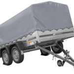 Remorque double essieux UNITRAILER 264/2 KIPP avec bâche grise