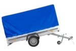 Remorque à essieu 264×150 UNITRAILER GARDEN 265 KIPP avec arceau H-1100 et bâche bleue – Image 3