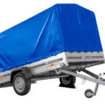 Remorque à essieu 264×150 UNITRAILER GARDEN 265 KIPP avec arceau H-1100 et bâche bleue