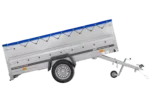 Remorque à essieu simple 264×150 UNITRAILER GARDEN 265 KIPP avec ridelles BIS, châssis H-0 et bâche bleue – Image 3