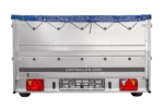 Remorque à essieu simple 264×150 UNITRAILER GARDEN 265 KIPP avec ridelles BIS, châssis H-0 et bâche bleue – Image 4