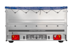 Remorque simple essieu 264×150 UNITRAILER GARDEN 265 KIPP avec ridelles BIS, châssis H-0 et bâche bleue – Image 4