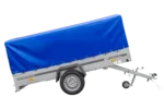Remorque à un essieu 264×150 UNITRAILER GARDEN 265 KIPP avec arceau H-800 et bâche bleue – Image 6
