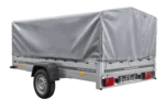 Remorque à un essieu 264×150 UNITRAILER GARDEN 265 KIPP avec arceau H-800 et bâche grise – Image 7