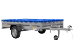 Remorque à un essieu 264×150 UNITRAILER GARDEN 265 KIPP avec châssis H-0 et bâche bleue – Image 3