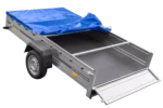 Remorque à un essieu 264×150 UNITRAILER GARDEN 265 KIPP avec châssis H-0 et bâche bleue – Image 7