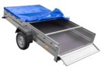Remorque simple essieu 264×150 UNITRAILER GARDEN 265 KIPP avec châssis H-0 et bâche bleue – Image 7
