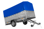Remorque 1 essieu 264×150 UNITRAILER GARDEN 265 KIPP avec ridelles BIS et bâche bleue