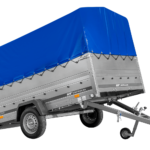 Remorque 1 essieu 264×150 UNITRAILER GARDEN 265 KIPP avec ridelles BIS et bâche bleue