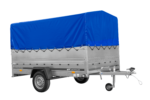 Remorque 1 essieu 264×150 UNITRAILER GARDEN 265 KIPP avec ridelles BIS et bâche bleue – Image 3