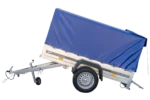 Remorque bagagère Garden Trailer 200 KIPP 200 x 106 cm avec bâche haute bleue, arceau et roue jockey – Image 6