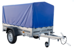 Remorque bagagère 200 KIPP – Bâche haute bleue, arceau et roue jockey